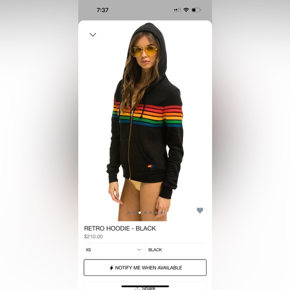 ‼️RARE‼️ 🎸AVIATOR NATION🎸6 Stripe Retro Black hoodie✨size S✨ - Picture 6 of 13